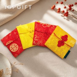 square exquisite satin red envelope
