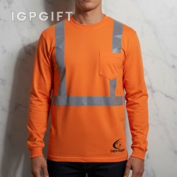 反光性能長袖口袋T恤