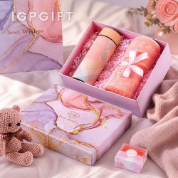 กล่องของขวัญทองมันวาวแบบฟ้าสีรุ้ง