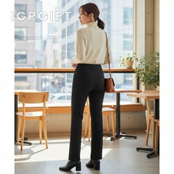 女款彈力直筒褲