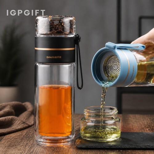 茶水分離雙層玻璃杯