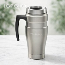 ถ้วยกาแฟสำหรับเดินทางแบบสูญญากาศ - 16 ออนซ์ - รุ่นแกะสลักเลเซอร์