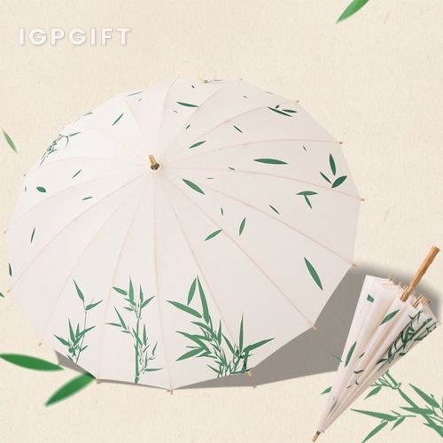 復古竹木質手柄直傘