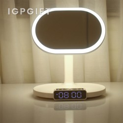 ลำโพงบลูทูธพร้อมกระจกแต่งหน้าและโคมไฟ LED