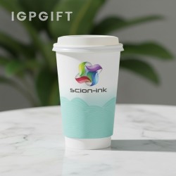 แก้วกระดาษ insulated มีฝา - 16 ออนซ์ แบบสีสันสดใส