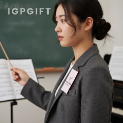 粉色波紋絲帶胸針