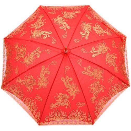 紅色印花直桿傘