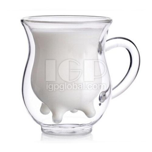 透明雙層玻璃牛奶杯