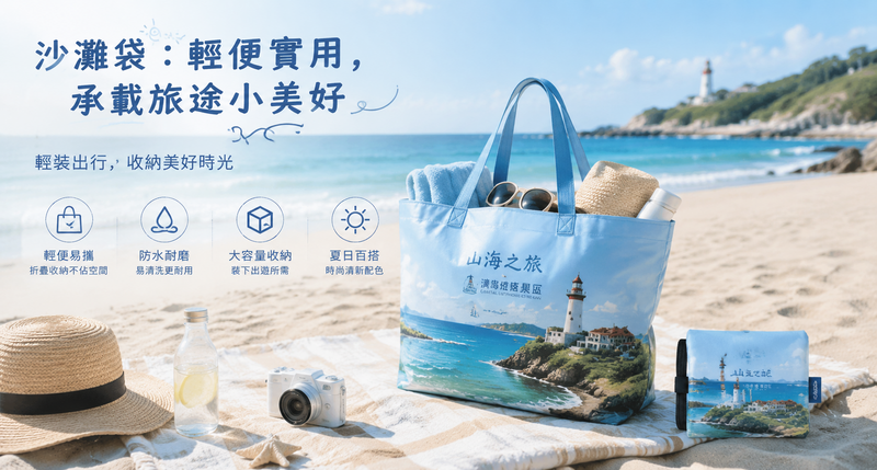 景區夏日紀念品優選，沙灘三件套禮品套裝