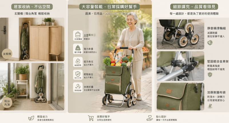 超市開業必備禮品,可印Logo便攜購物手拉車推介
