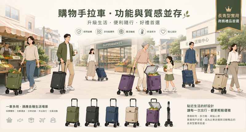 手拉車配件升級設計,可換輪保溫袋多功能禮品推介